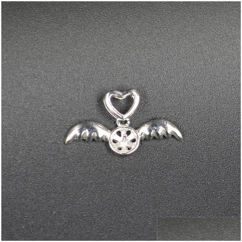 s925 sterling silver collars drop empty supports pearl pendant accessories bat pendant