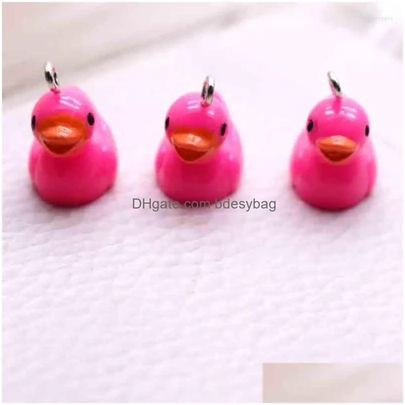 charms 10pcs 18 20mm simulate 3d rose duck for pendant diy earrings necklace jewelry accessories finding