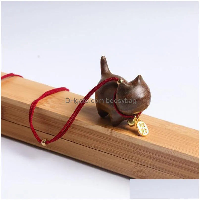 charms creative cute cat wooden black bag pendant ornament men women gift anime trend fashion jewelry japanese korea features