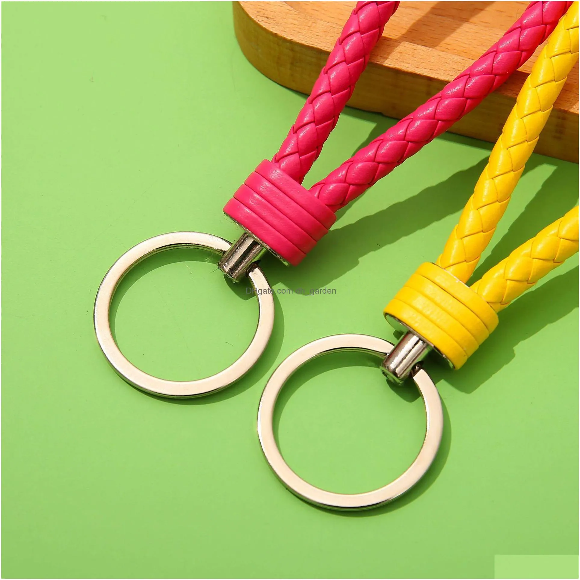 woven leather rope key chain highgrade keyring personalized creative automobile gifts wholesale