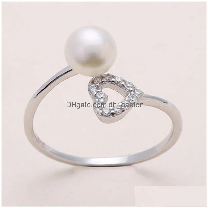 fashionable love freshwater pearl jewelry settings mount female s925 sterling silver open diy accessories