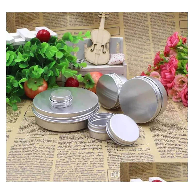 aluminum jar lip balm pot cosmetic box cream emulsion makeup cream container empty refillable for cream tins