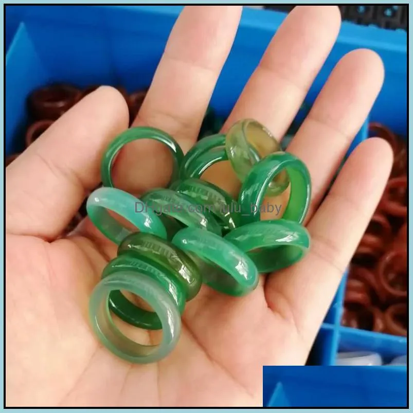 6mm wide pink green red glass crystal agate jade ring jewelry finger rings for women me lulubaby