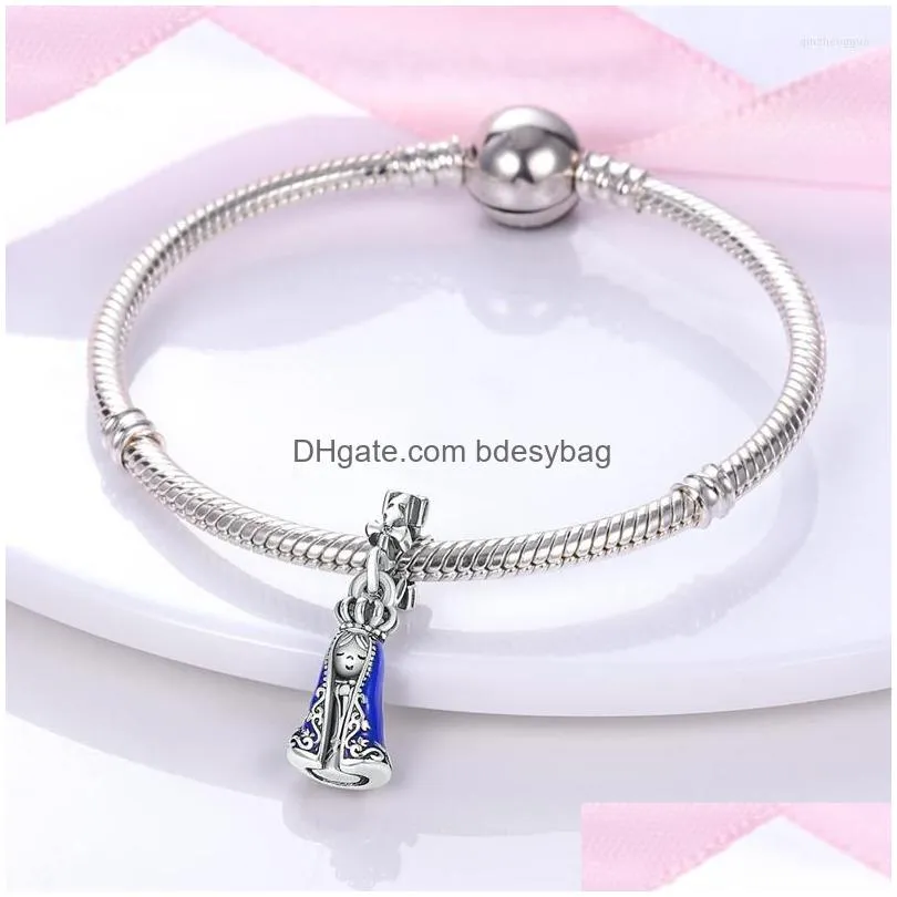 charms our lady of aparecida pendant beads fit pan bracelet necklace original women jewelry making