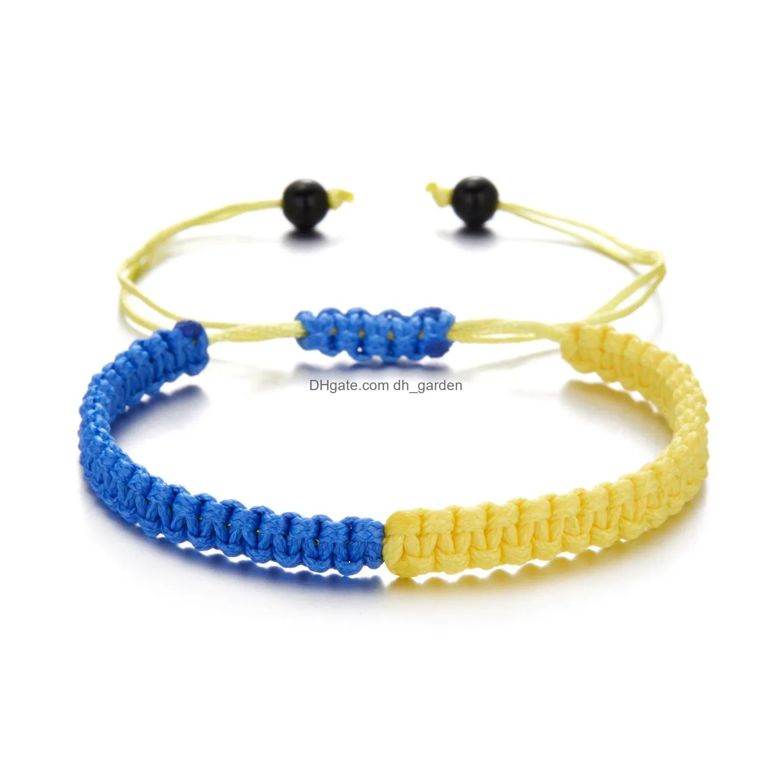 creative colors matching bracelet ukrainian flag color handmade bracelet hand woven adjustable braided bracelets