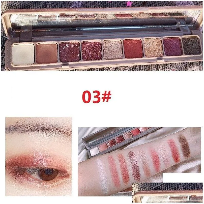 9 color eye shadow palette glitter keyboard fingertip eyeshadow shimmer foggy waterproof eye shadow women makeup