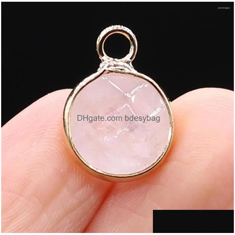 charms diy crystal pendant round single hanging necklace bracelet earrings gem jewelry gifts size 11x15mm