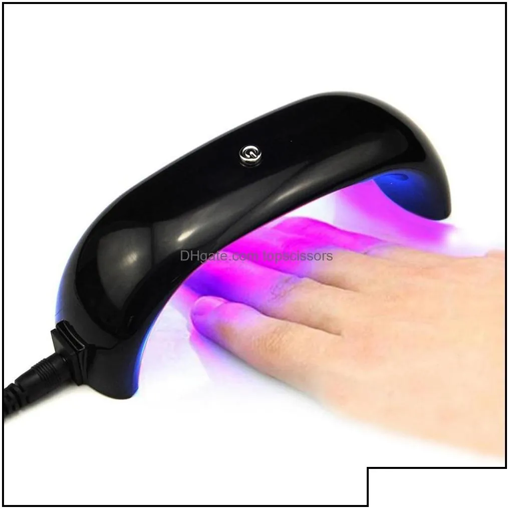 Nail Dryers Wholesale 9W Usb Line Mini Led Lamp Portable Nails Dryer Rainbow Shaped Nail Curing For Uv Gel Polish Art Tools Drop Del