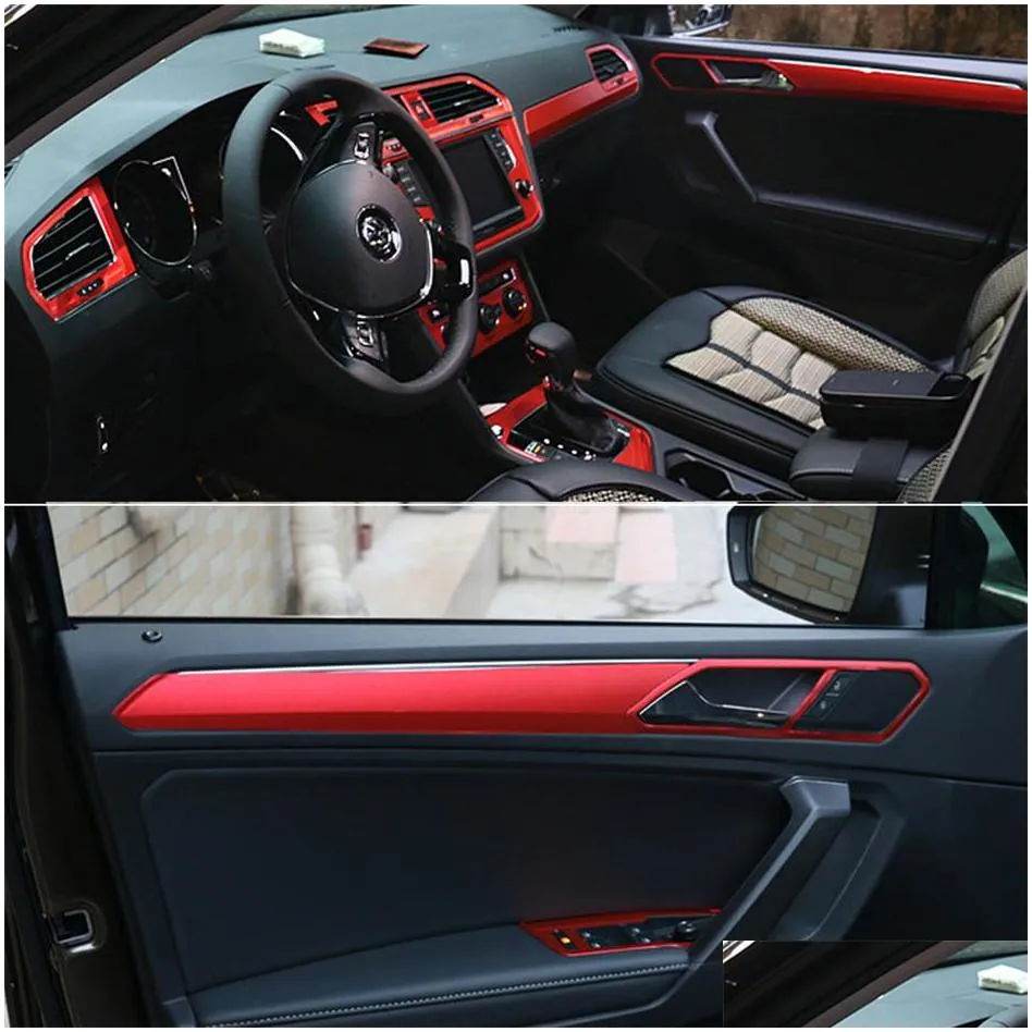 for  tiguan l 20162019 interior central control panel door handle carbon fiber stickers decals car styling accessorie