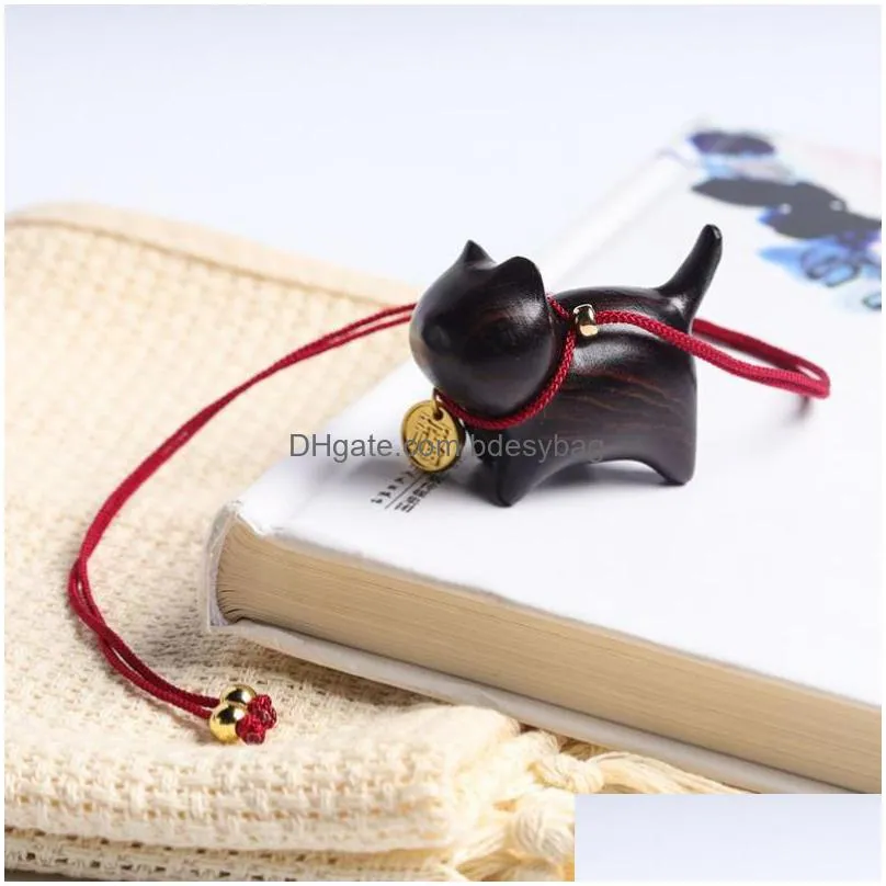 charms creative cute cat wooden black bag pendant ornament men women gift anime trend fashion jewelry japanese korea features