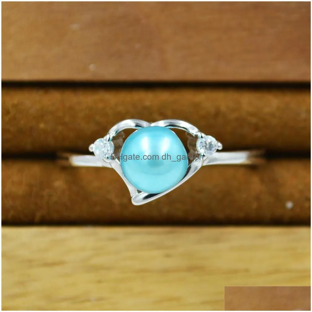 wholesale price zircon solid sterling silver love heart ring setting ring mounting ring blank without pearl diy accessory ps4mjz005