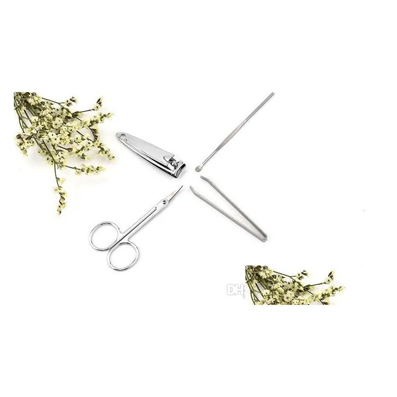 4pcs/set stainless steel nails clipper kit manicure pedicure set trimmers scissor nail art tools sets kits