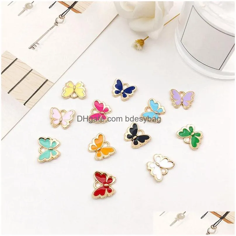 charms 120 drops of oil butterfly accessories diy korean jewelry alloy small pendants bracelet