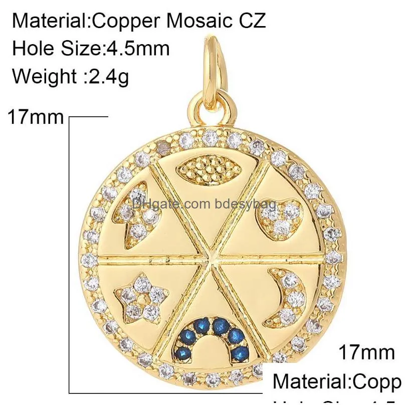 charms sun pendant for jewelry making moon star butterfly diy necklace bracelet make gold copper zircon pendantcharms