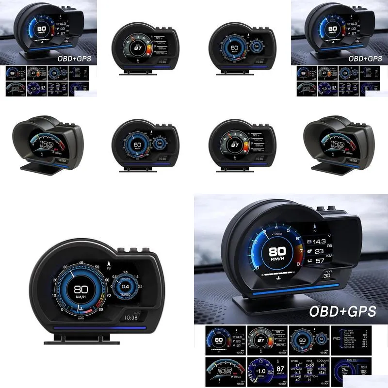 head up display obd2add gps color led navigation hud speed warning speedmeter kits