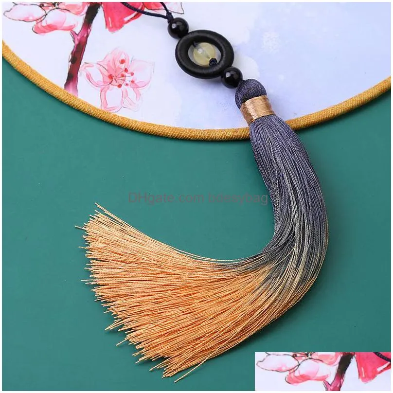 charms 2pcs/lot 16cm polyester silk tassel colorful cotton tassels trim for sewing curtains accessories pendant diy car