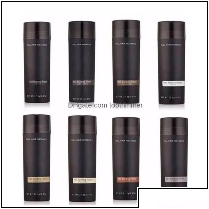 Hair Loss Products Drop Top Hair Building Fibers 27 5G Thinning Concealer Instant Keratin Powder Black Spray Applicator Pikk308M Deli