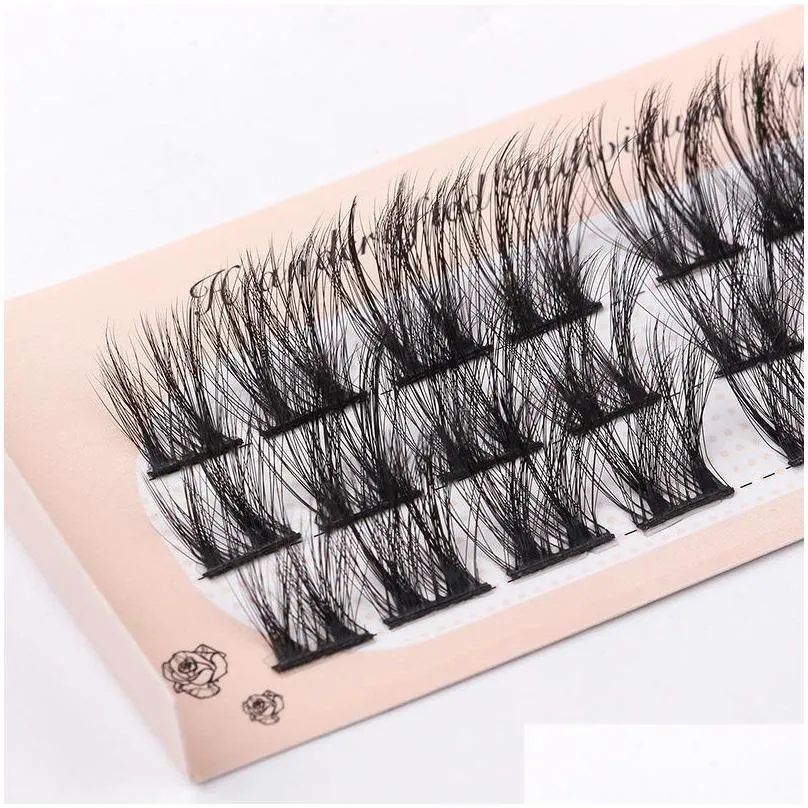 new segmented grafted single cluster false eyelashes natural dense three row self grafteds simulated eye lashes