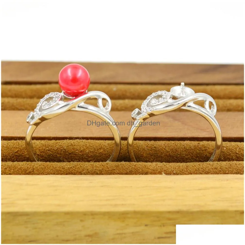 s925 sterling silver pearl ring fittings korean womens trend personalized ring mountings accessories for diy ps4mjz064