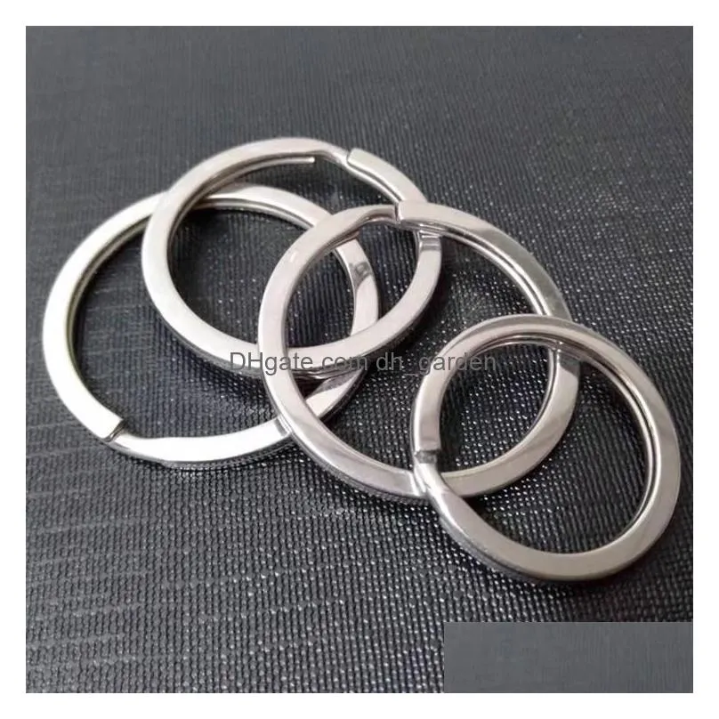 wholesale metal key ring creative stainless steel key ring round/flat ring 20mm/25mm/28mm/30mm/32mm for diy accessories