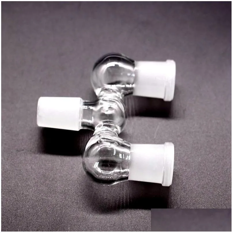 3 joint on one drop down adapter for bong hookahs one to two glass dropdown adapters double bowl 14mm 18mm male female bongs smoking