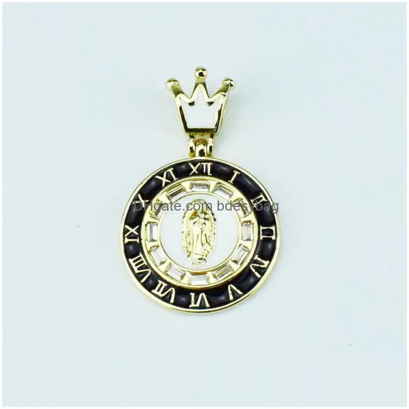 charms cabpus the round crown enamel pendant is suitable for handmade earrings jewelry gold to find charm of virgin mary