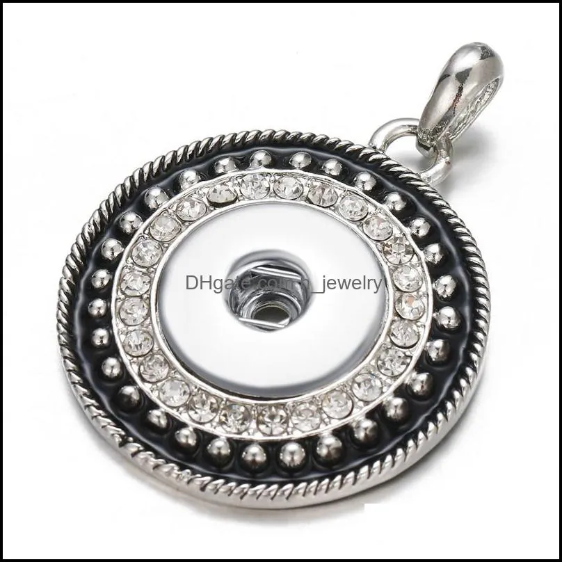 silver crystal snap button pendant accessories jewelry diy 18mm ginger snap jewelry necklace for women christmas gift