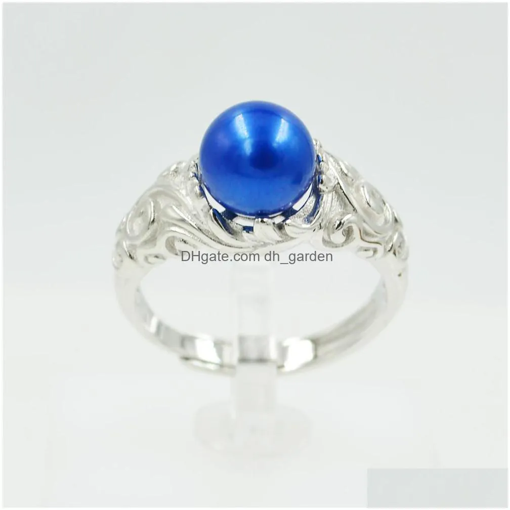 european and american s925 sterling silver ring settings mount female freshwater pearl retro opening manufacturer wholesale