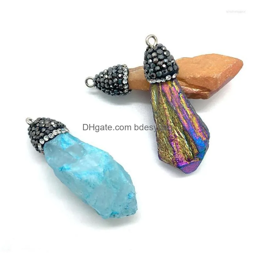 charms natural stone shaped crystal pendant for jewelry making diy handmade necklace bracelet earrings accessories size 10x4018x55mm