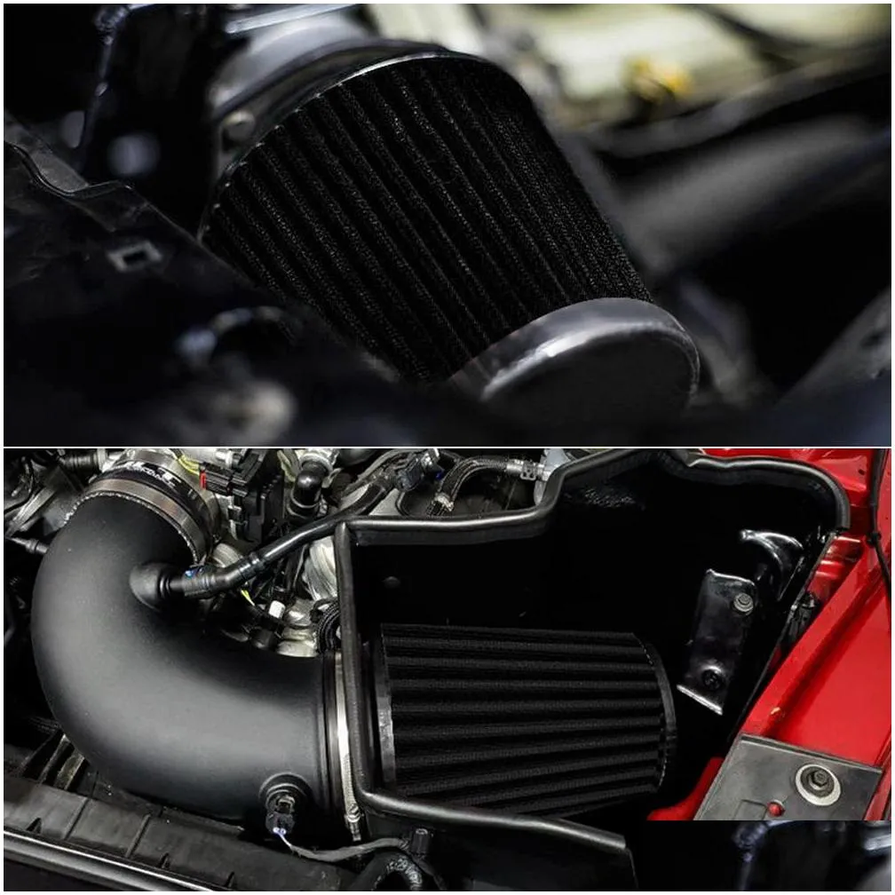 universal car high flow cold air inlet air intake system mushroom head air filter neck 76mm / 70mm / 63.5mm / 60mm pqyait24