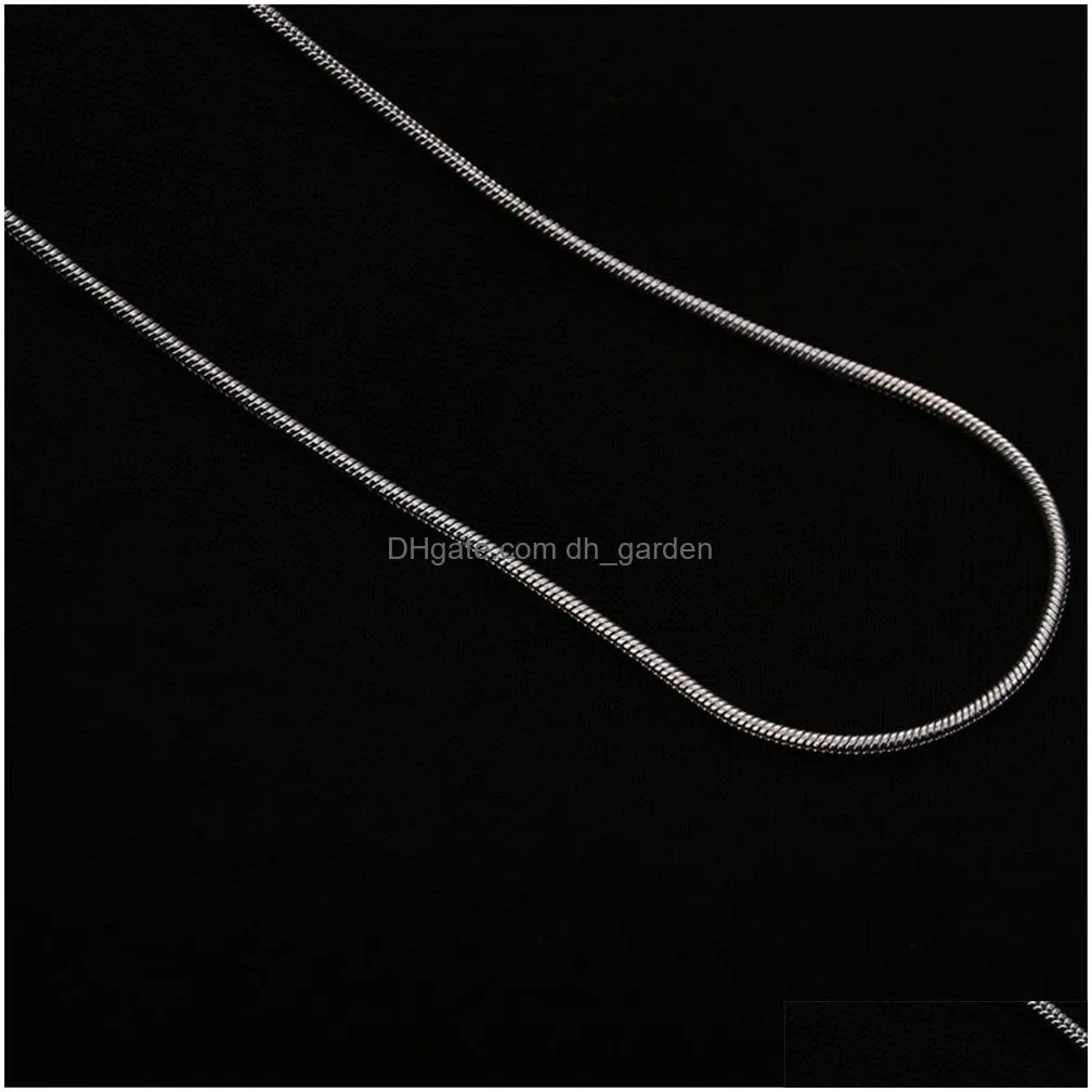 1mm 925 sterling silver smooth snake chains women necklaces jewelry chain 16 18 20 22 24 26 28 30 32 inches