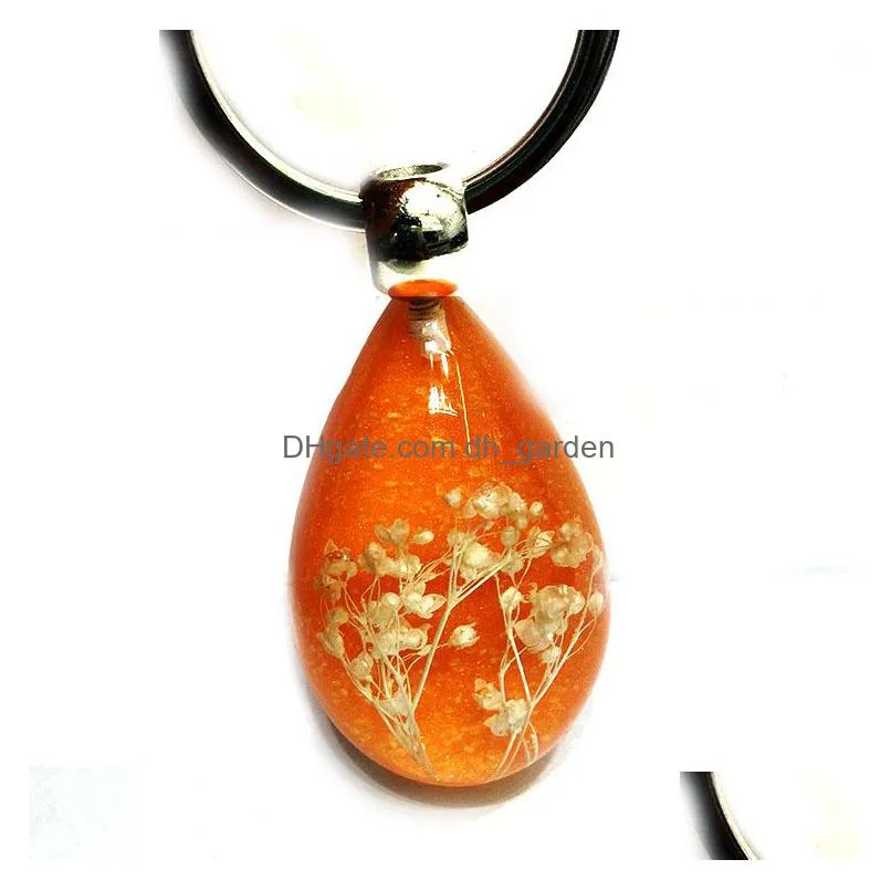 wholesale unique 7 colors creative tourist souvenir key chain with dry flower starry jewelry inside ys2k001