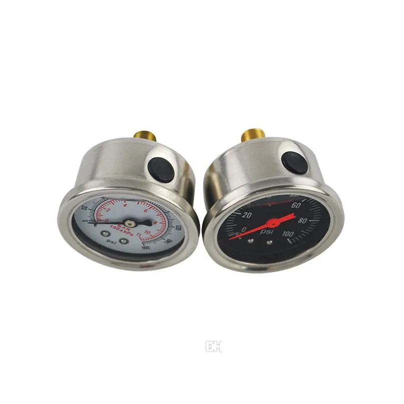 pqy racing fuel pressure gauge liquid 0100 psi / 0160psi oil pressure gauge fuel gauge black/white face pqyog33