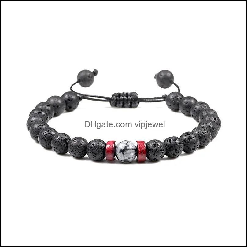 8mm black lava stone beads weave bracelets diy aromatherapy  oil diffuser bracelet couples jewelry