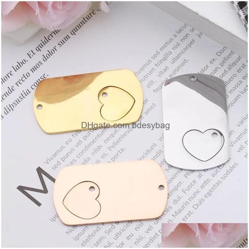 charms fnixtar 10pairs heart blank bar mirror polish stainless steel for diy making necklace bracelets key chain jewelry