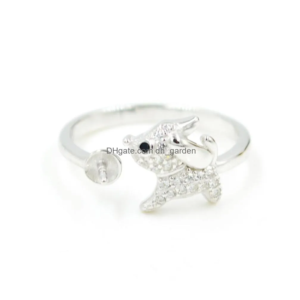 popular korean jewelry s925 sterling silver pearl rings settings womens wholesale diy accessories ring fittings