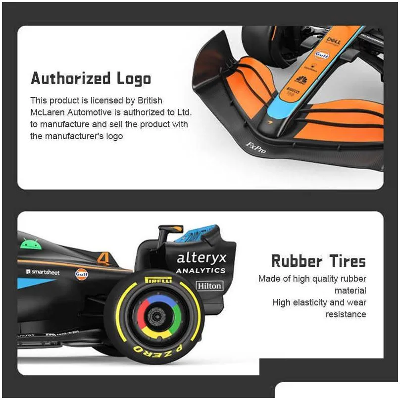 electric/rc car 1/12 mclaren remote control f1 racing model mcl36 4 lando norris dynamic models formula rc toy for child 1/18 scale