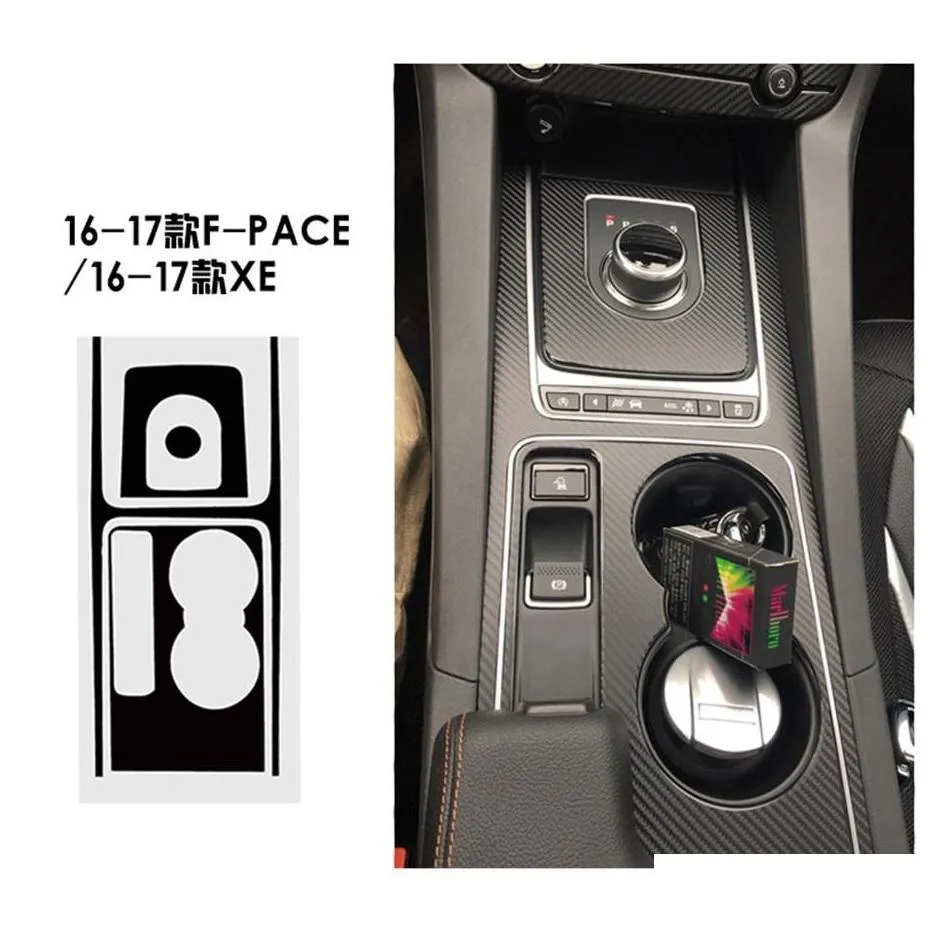 for  xe  fpace 201619interior central control panel door handle carbon fiber stickers decals car styling cutted vinyl