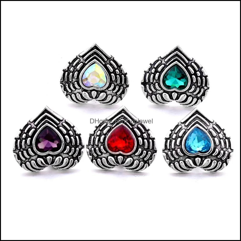 metal heart shape snap button clasps jewelry findings 18mm metal snaps buttons diy earrings necklace bracelet jewelery