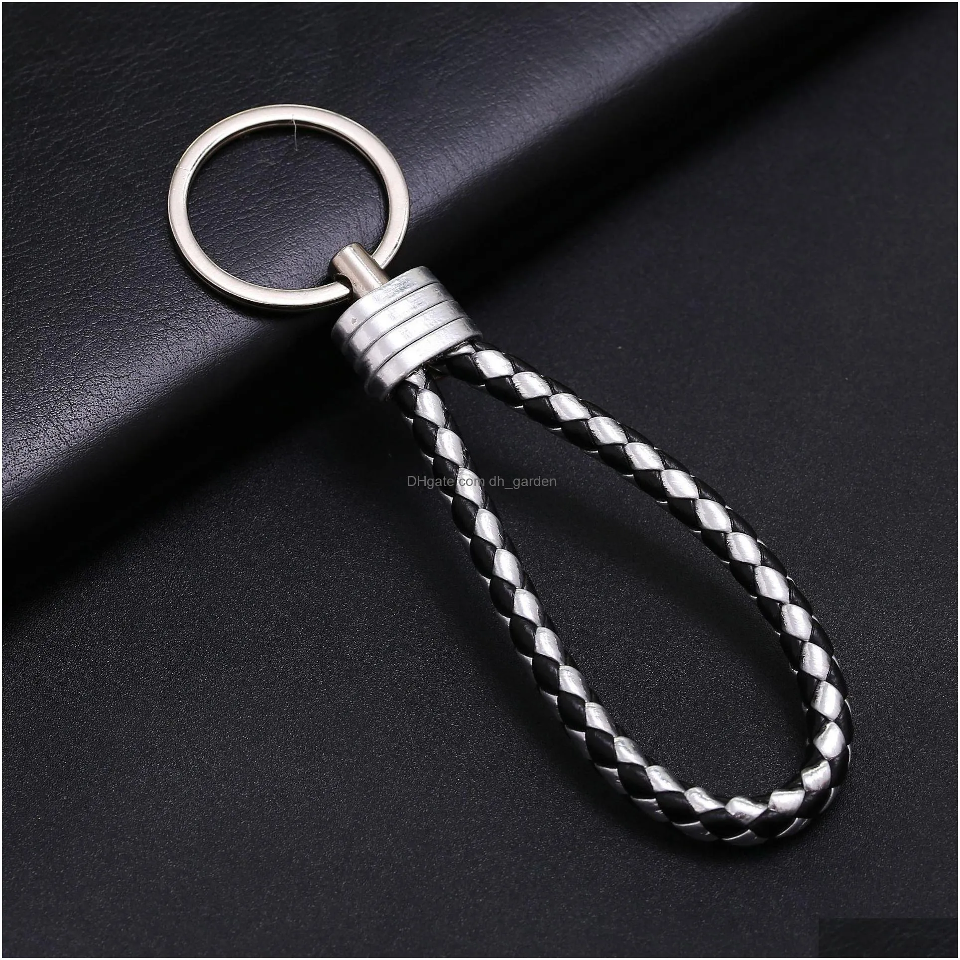 woven leather rope key chain highgrade keyring personalized creative automobile gifts wholesale