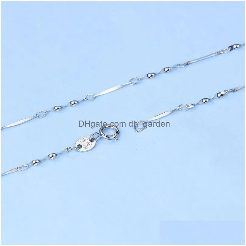 sterling silver jewelry fashion versatile necklace femininity twist piece chain sweater chain 40 45cm silver chain wholesale