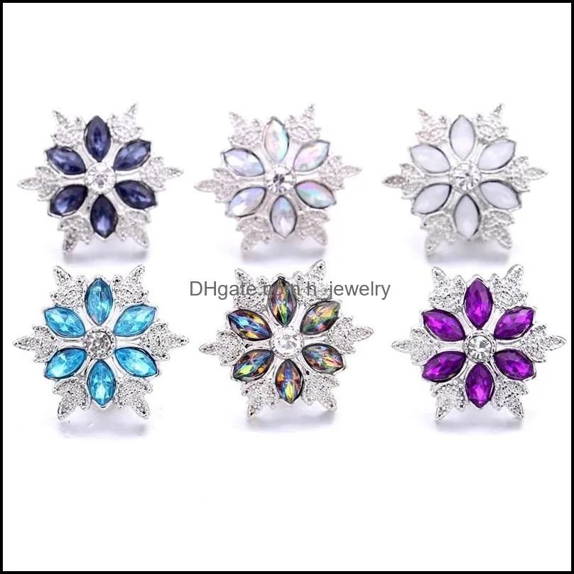 wholesale silver color snap button women charms jewelry findings crystal rhinestone 18mm metal snaps buttons diy bracelet cloth