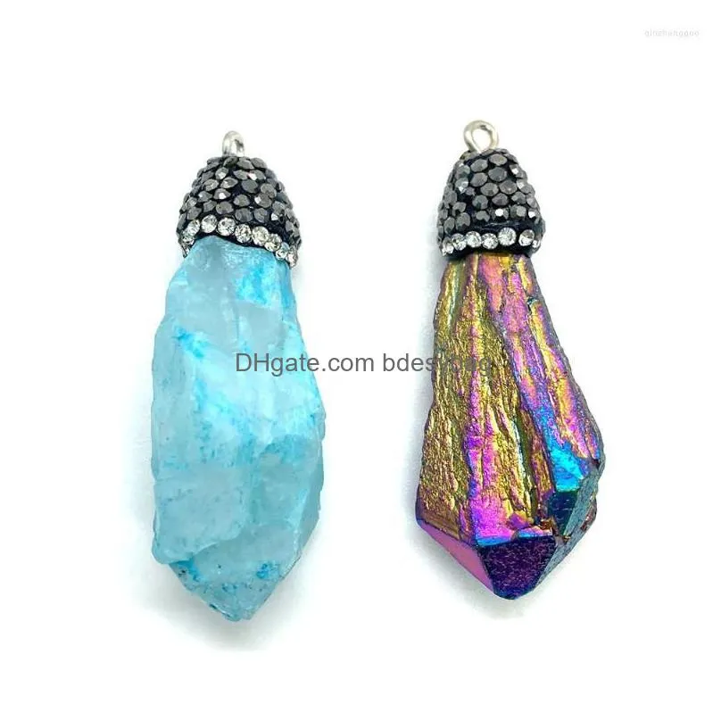 charms natural stone shaped crystal pendant for jewelry making diy handmade necklace bracelet earrings accessories size 10x4018x55mm
