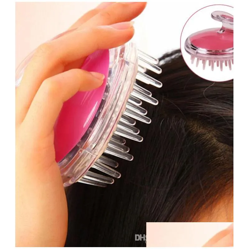 4 color head scalp massager magic shampoo bath massage brush head hair care vibrating brush