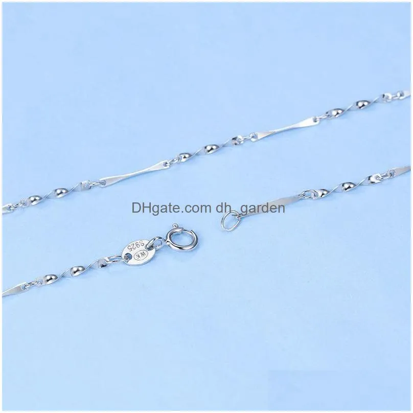 sterling silver jewelry fashion versatile necklace femininity twist piece chain sweater chain 40 45cm silver chain wholesale