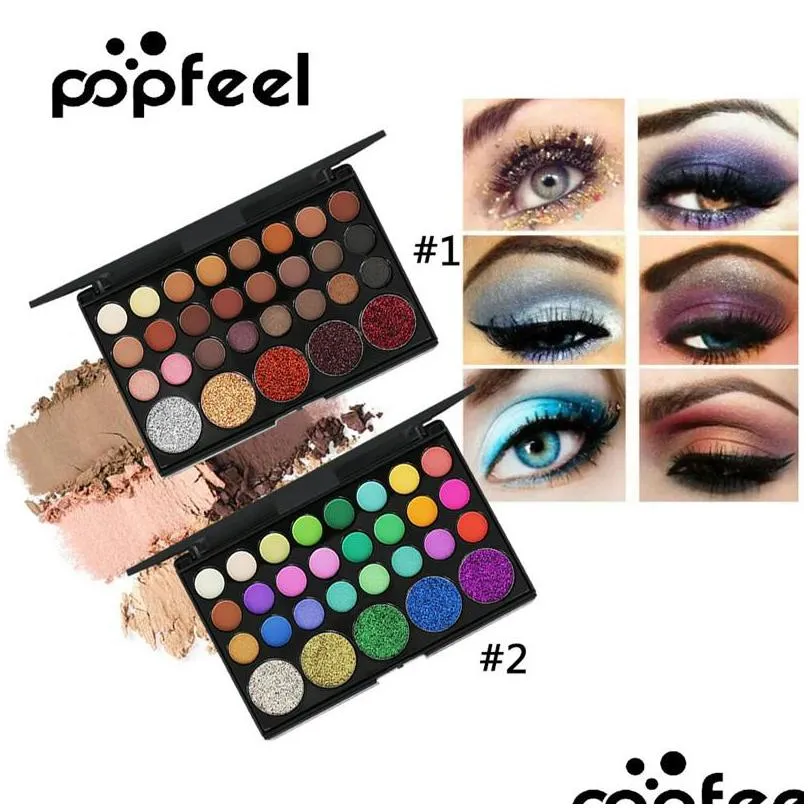 popfeel 29 colors eyeshadow palette matte eye shadow sequin diamond glitter portable beauty essentials universal make up eye makeup