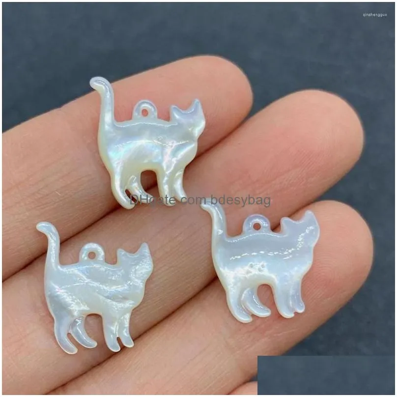 charms natural sea shell pendant cat shaped necklace used in jewelry making diy bracelet accessories charm