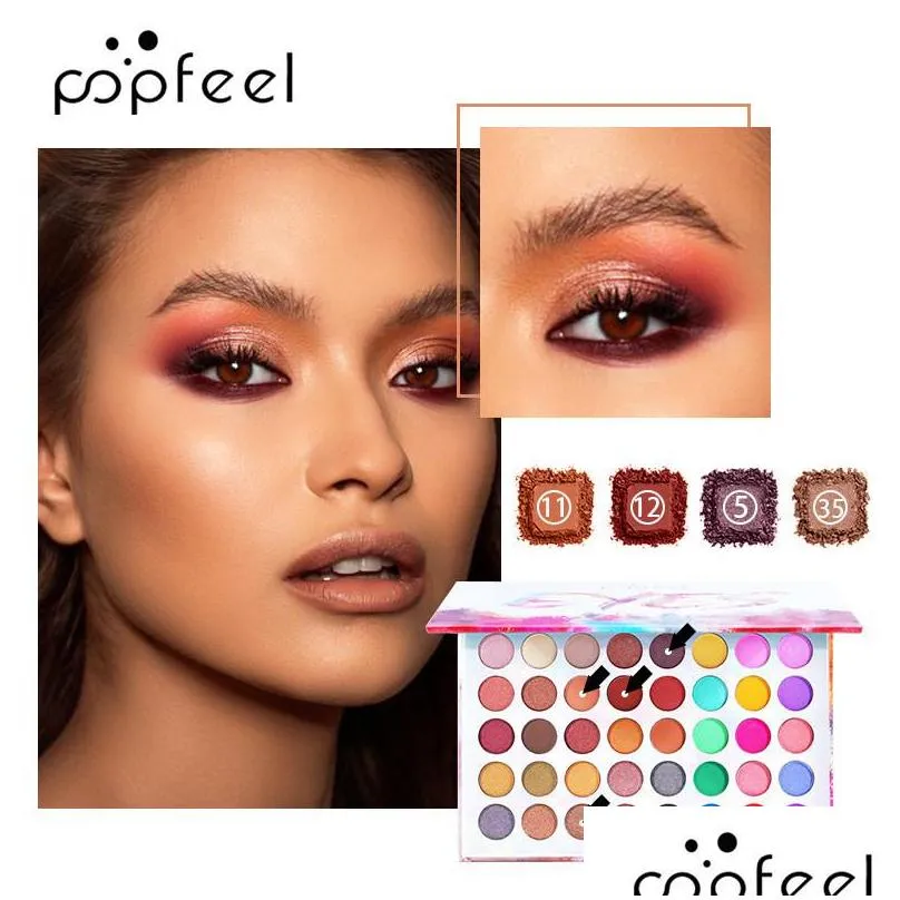 popfeel professional glitter eyeshadow palette 40 colors long lasting matte eye shadow makeup palette women beauty cosmetic gift