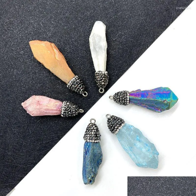 charms natural stone shaped crystal pendant for jewelry making diy handmade necklace bracelet earrings accessories size 10x4018x55mm