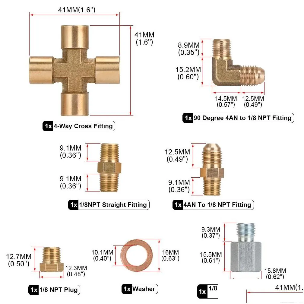 pqy turbocharger oil feed line kit 1/8npt 4an 38 for t3 t4 t04e t60 t61 t601 braided stainless steel pqytol33